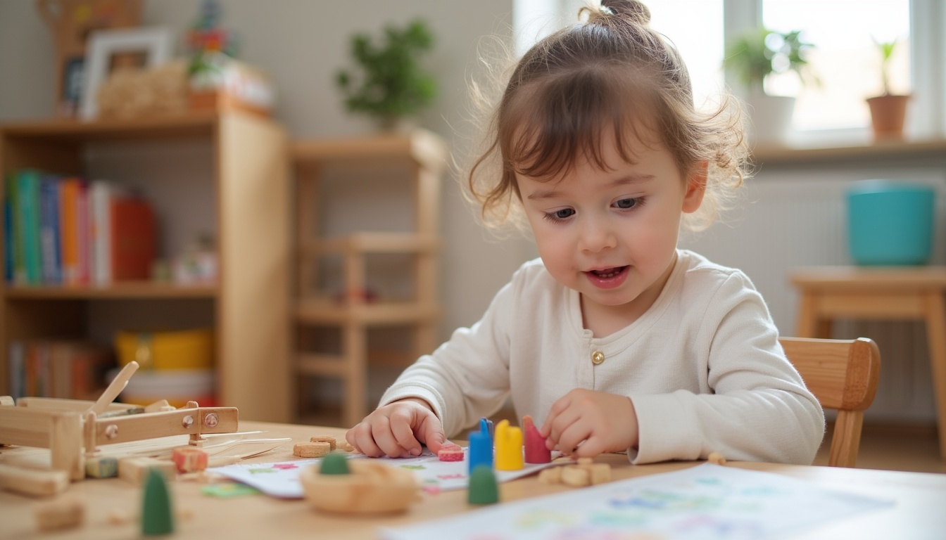 Copii fericiți și autonomi într-o gradinita Montessori modernă în 2026